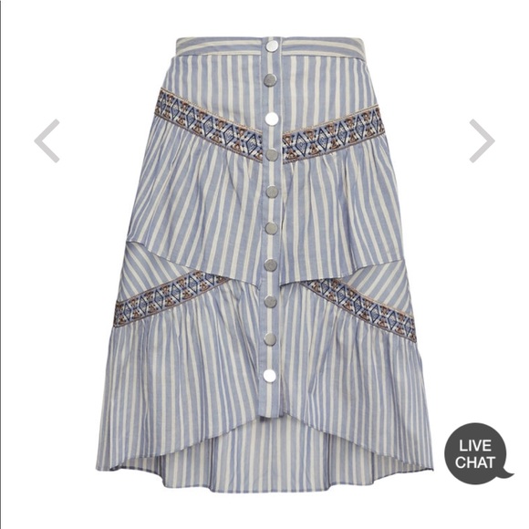 BCBGMAXAZRIA  Tiered Ruffle Stripe Skirt NWT - Picture 5 of 5